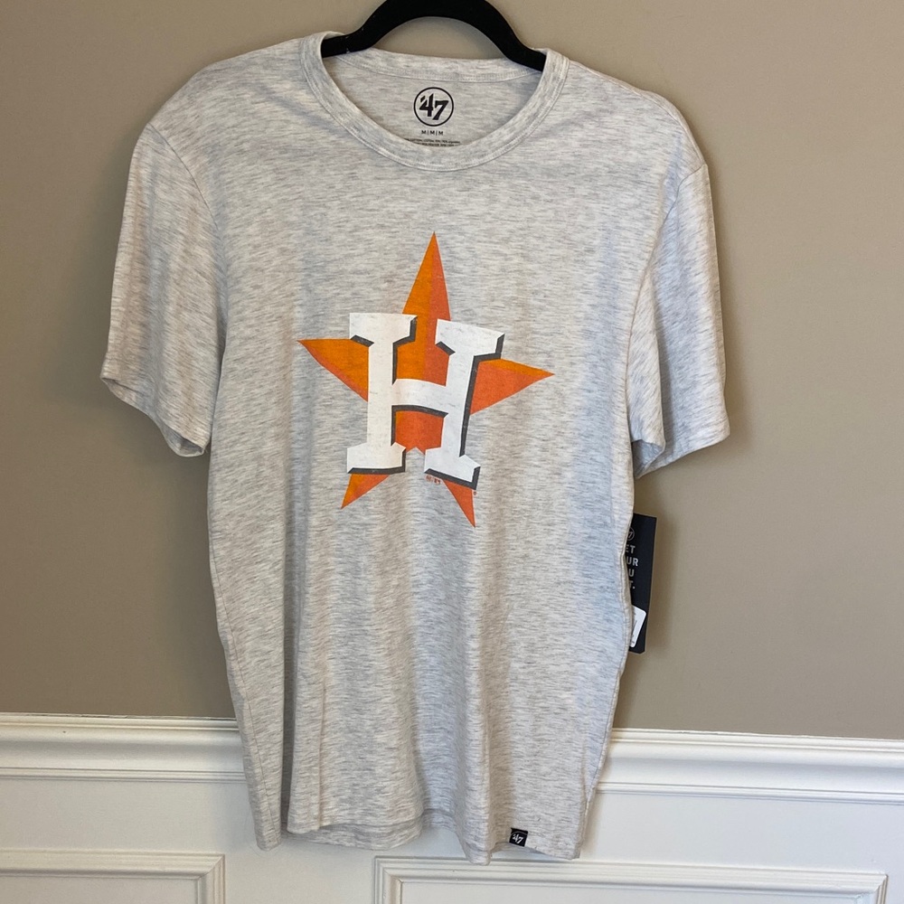 NWT Men’s Cotton Blend Houston Astros Gray T-Shirt By 47 Brand‎